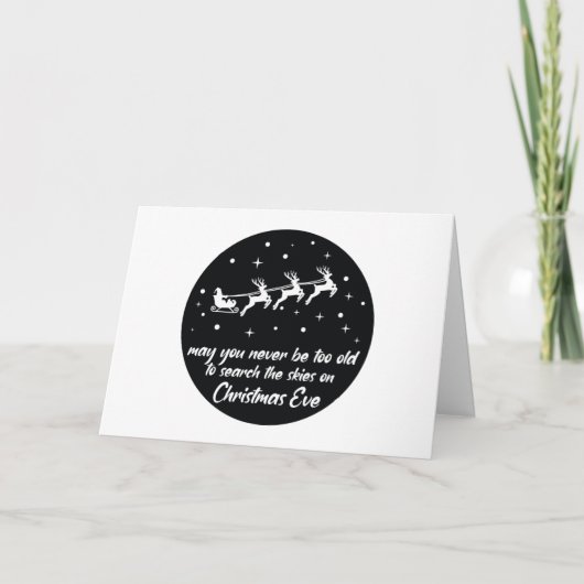 Moge je nooit te oud zijn om op kerstavond de luch kaart (Voorkant)