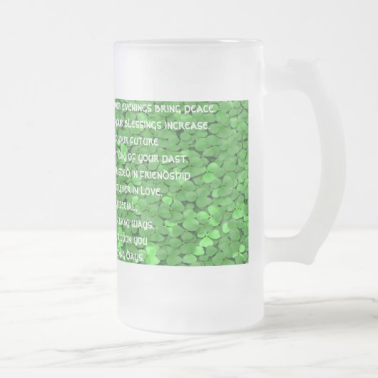 Moge je ochtenden vreugde en je avonden brengen matglas bierpul (Rechts)