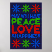 Moge je vrede, liefde en geluk hebben Wall Art Poster (Voorkant)