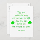 Moge je zakken zwaar zijn... briefkaart (Voorkant / Achterkant)