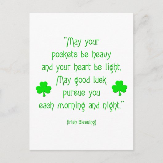 Moge je zakken zwaar zijn... briefkaart (Voorkant)