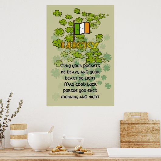 Moge je zakken zwaar zijn en het hart licht poster (Keuken)