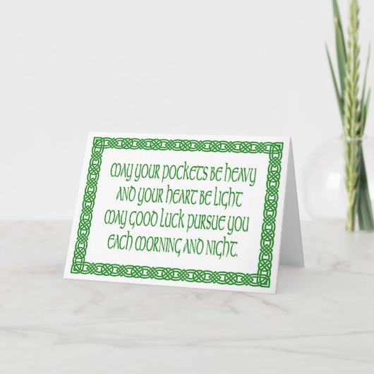Moge je zakken zwaar zijn St. Patrick's day card Kaart (Voorkant)