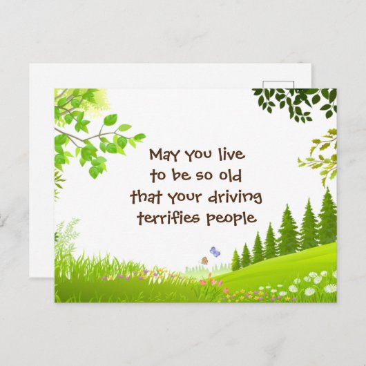 Moge je zo oud worden grap park briefkaart (Voorkant / Achterkant)