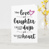 Moge Liefde en Lach uw Hart Verwarmd Kaart (Gele Bloem)