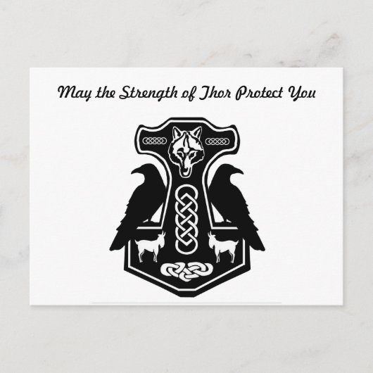 Moge Thor de hamer van Thor beschermen Briefkaart (Voorkant)