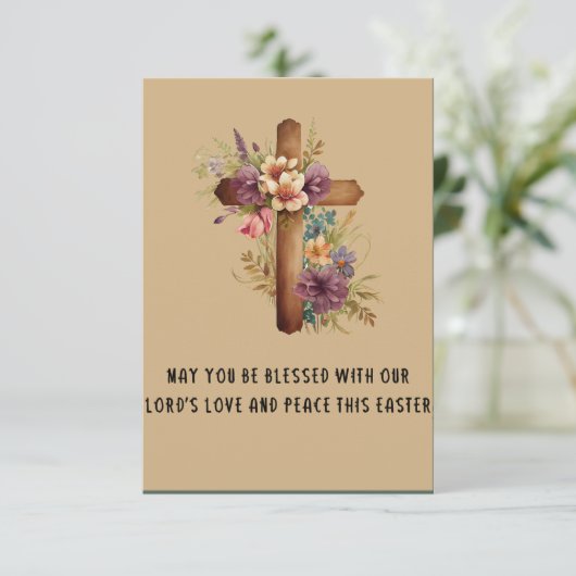 Moge u gezegend worden met onze Lord Easter Kaart (Staand voorkant)