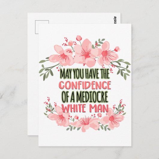 Moge u het vertrouwen hebben van middelmatig wit M Briefkaart (Voorkant / Achterkant)