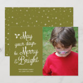 Moge uw dagen een prettige en heldere kerstfoto zi feestdagenkaart (Voorkant / Achterkant)