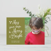 Moge uw dagen een prettige en heldere kerstfoto zi feestdagenkaart (Staand voorkant)