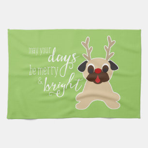 Moge uw dagen een prettige kerstbeker rennen handd theedoek