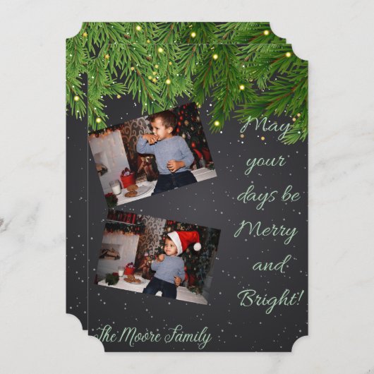 Moge uw dagen fijn en helder zijn feestdagenkaart (Voorkant / Achterkant)