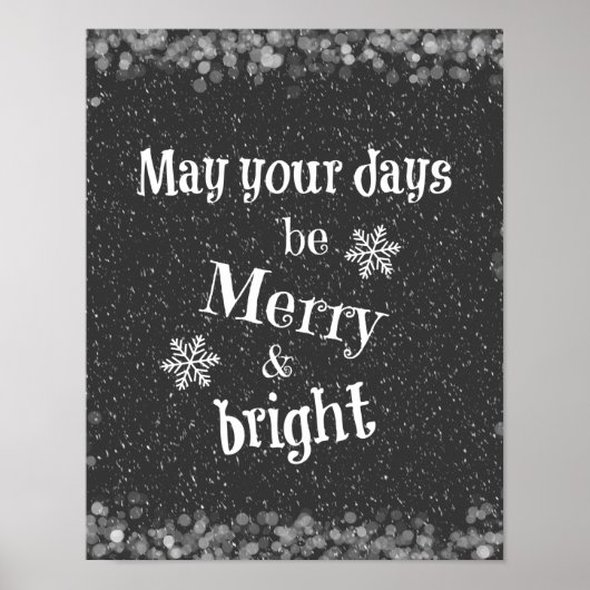 Moge uw dagen Merry & Bright Kerstcitaat zijn Poster (Voorkant)