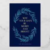 Moge Uw Dagen Vrolijk en Helder Kerstmisontwerp zi Folie Feestdagenkaart (Voorkant)