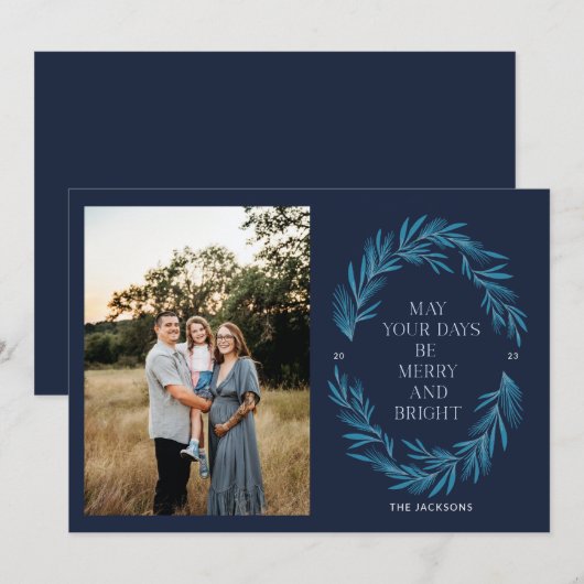 Moge uw dagen vrolijk en helder zijn feestdagenkaart (Voorkant / Achterkant)