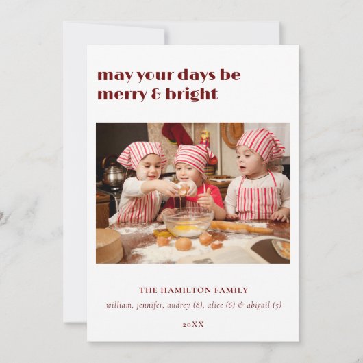 Moge uw dagen vrolijk & heldere kerst Kaart zijn (Voorkant)