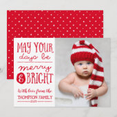 Moge uw dagen vrolijke en heldere fotokaart zijn feestdagenkaart (Voorkant / Achterkant)