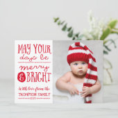 Moge uw dagen vrolijke en heldere fotokaart zijn feestdagenkaart (Staand voorkant)