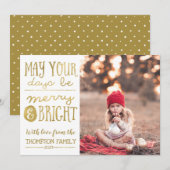 Moge uw dagen vrolijke en heldere fotokaart zijn feestdagenkaart (Voorkant / Achterkant)