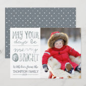 Moge uw dagen vrolijke en heldere fotokaart zijn feestdagenkaart (Voorkant / Achterkant)