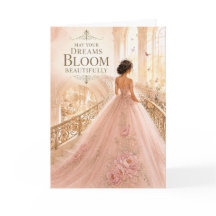 Moge uw dromen mooi bloeien Quinceañera kaart