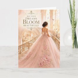 Moge uw dromen mooi bloeien Quinceañera kaart