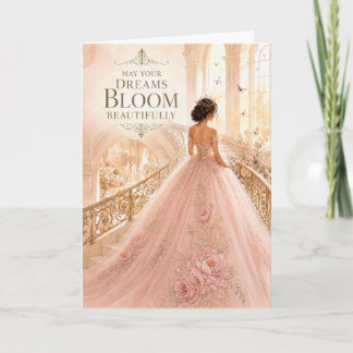 Moge uw dromen mooi bloeien Quinceañera kaart