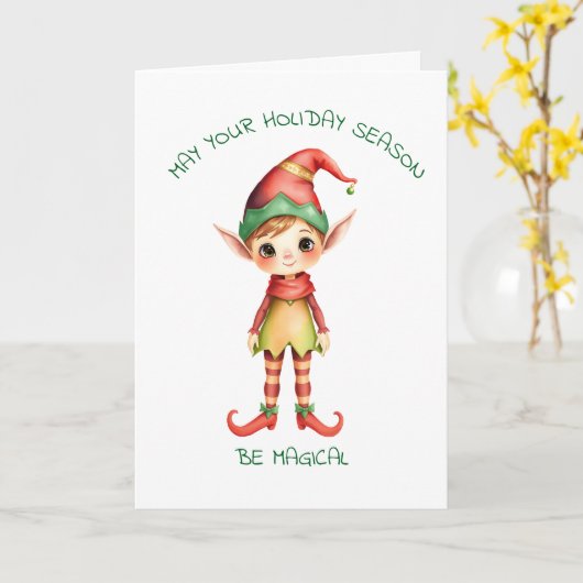 Moge uw feestdagen magisch zijn kaart (Gele Bloem)