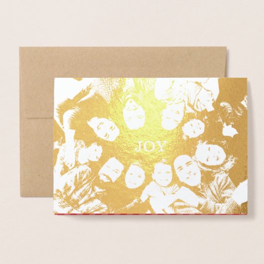 Moge uw jaar gevuld zijn met de Joy kerstfoto Folie Kaarten (Voorkant met envelop)