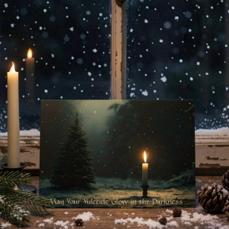 Moge uw Joelfeest glanzen Gotische Yule Winterzonn Feestdagen Kaart