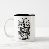 Moge uw koffie sterker dan dochters houding tweekleurige koffiemok (Links)