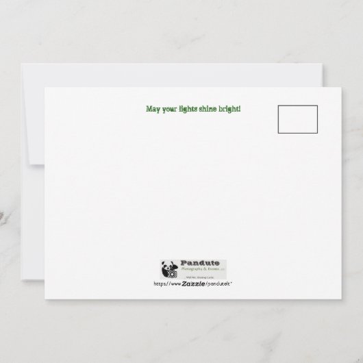 Moge uw lichten helder schijnen. Koala Kerstmis Feestdagenkaart (Achterkant)