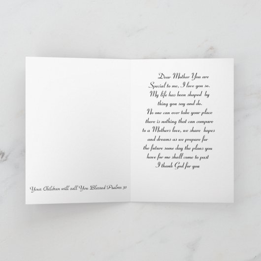 Moge uw Moederdag gezegend worden. Kaart (Binnen)