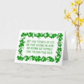 Moge uw problemen minder St. Patrick's dagkaart zi Kaart (Gele Bloem)