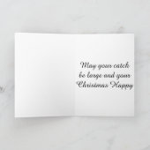 MOGE UW VANGST GROOT/KERSTGELUKKIGE VISSER ZIJN FEESTDAGEN KAART (Binnen)