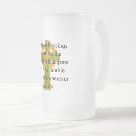 Moge uw zegeluitval - Ierse prijsopgave Matglas Bierpul (Voorkant rechts)