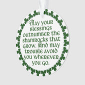 Moge uw zegeningen de shamrocken overtreffen, Iers Ornament (voorkant)