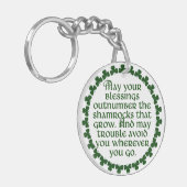 Moge uw zegeningen de shamrocken overtreffen, Iers Sleutelhanger (Voorkant Links)