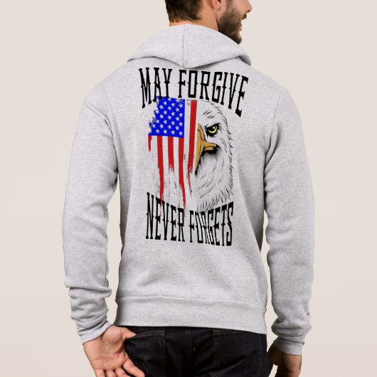 Moge vergeven, vergeet nooit Eagle Rits Hoodie (Achterkant)