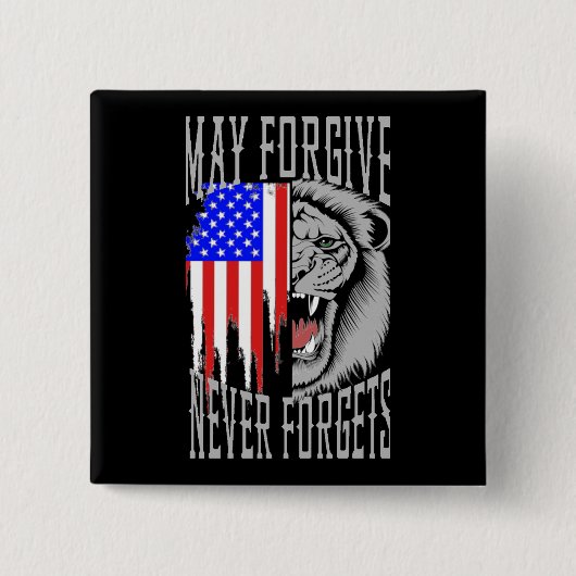 Moge vergeven, vergeet nooit Lion-Flag Button (Voorkant)