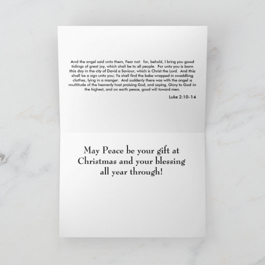 Moge vrede uw kerstkaart zijn feestdagen kaart (Binnen)