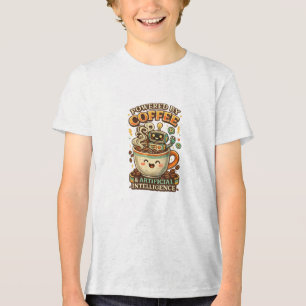 Mogelijk gemaakt door koffie en AI Retro koffie te Tri-Blend Shirt