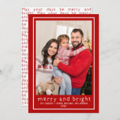 Mogelijke dagen zijn Merry & Bright Red Typografie Feestdagenkaart (Voorkant / Achterkant)