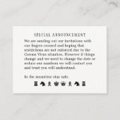 Mogelijke huwelijksverandering van datum aankondig informatiekaartje (Voorkant)