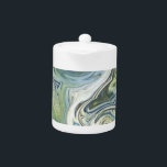 Mogelijke reflecties theepot<br><div class="desc">Dit abstracte geometrische ontwerp met zachte, gedempte tonen is geïnspireerd op de waterkleuren in de lente.</div>