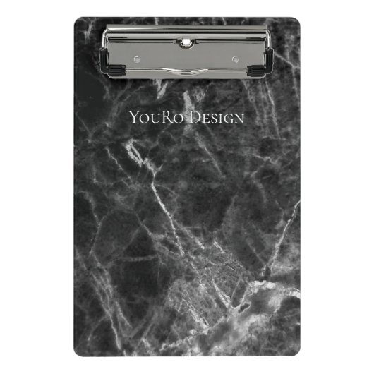 Mogelijke zwarte marmer-promotie mini klembord (Voorkant)