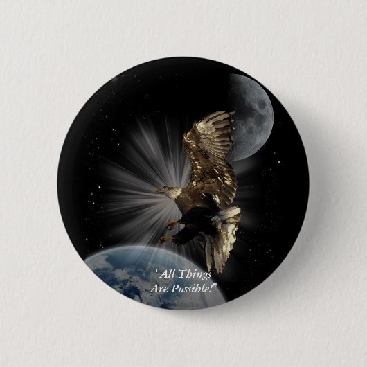 "MOGELIJKHEDEN" Bald Eagle Motivatie cadeaus Ronde Button 5,7 Cm (Voorkant)