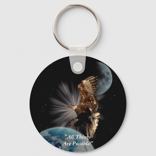 "MOGELIJKHEDEN" Bald Eagle Motivatie cadeaus Sleutelhanger (Voorkant)