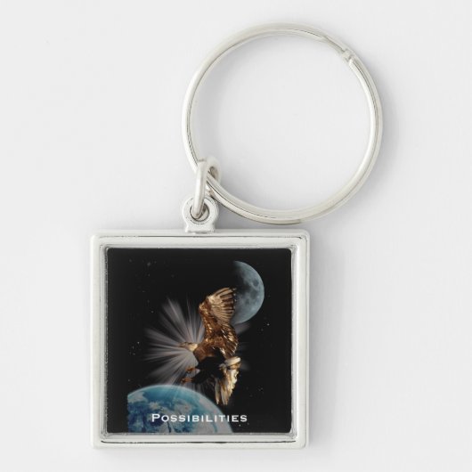 "MOGELIJKHEDEN" Bald Eagle Motivatie cadeaus Sleutelhanger (Voorkant)