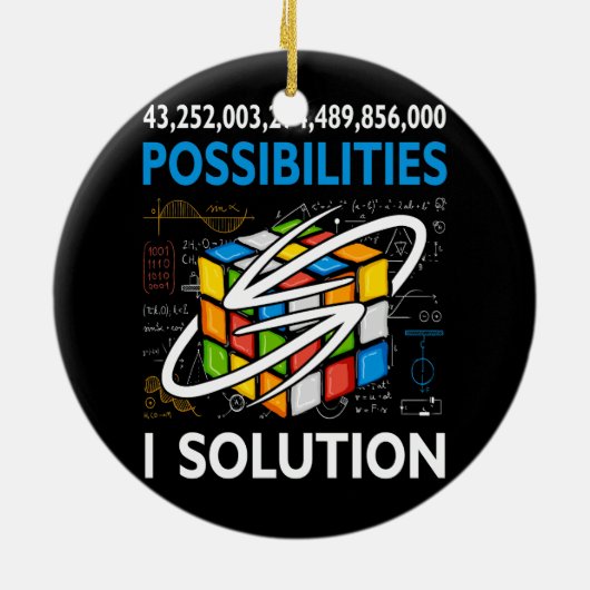 Mogelijkheden Funny Speed Cubing One Solution Wisk Keramisch Ornament (Achterkant)